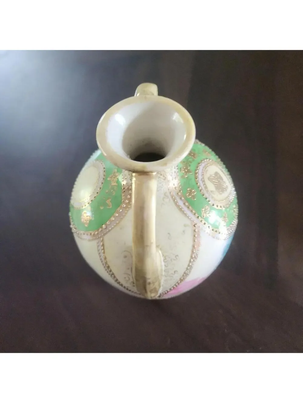 Vintage Japanese Nippon Floral Vase hand painted flawless unique beautiful